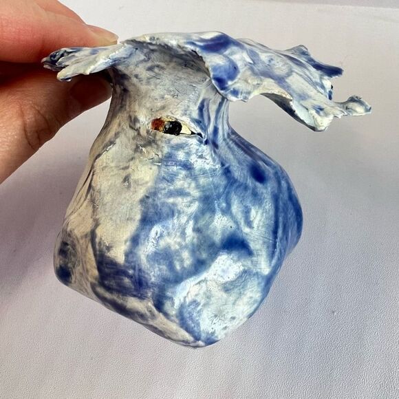 Hand Made Eyeball Eyes Folk Art Ceramic Pottery Vase OOAK Artisan Folk Oddity Sm - Picture 9 of 9